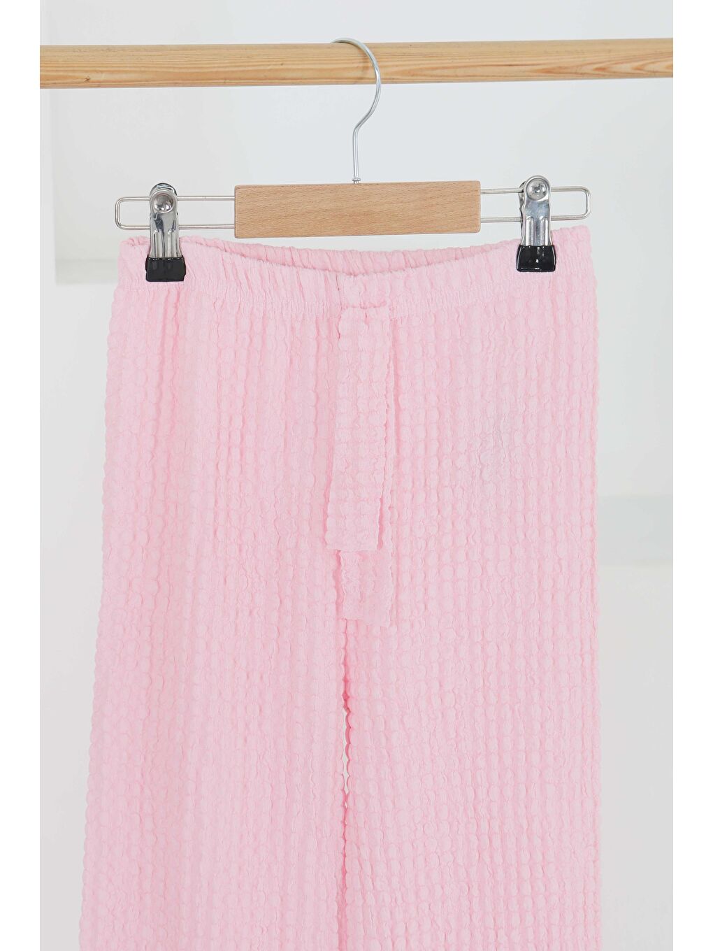 Kız Çocuk Pembe Beli Lastikli Pantolon - 27447-1