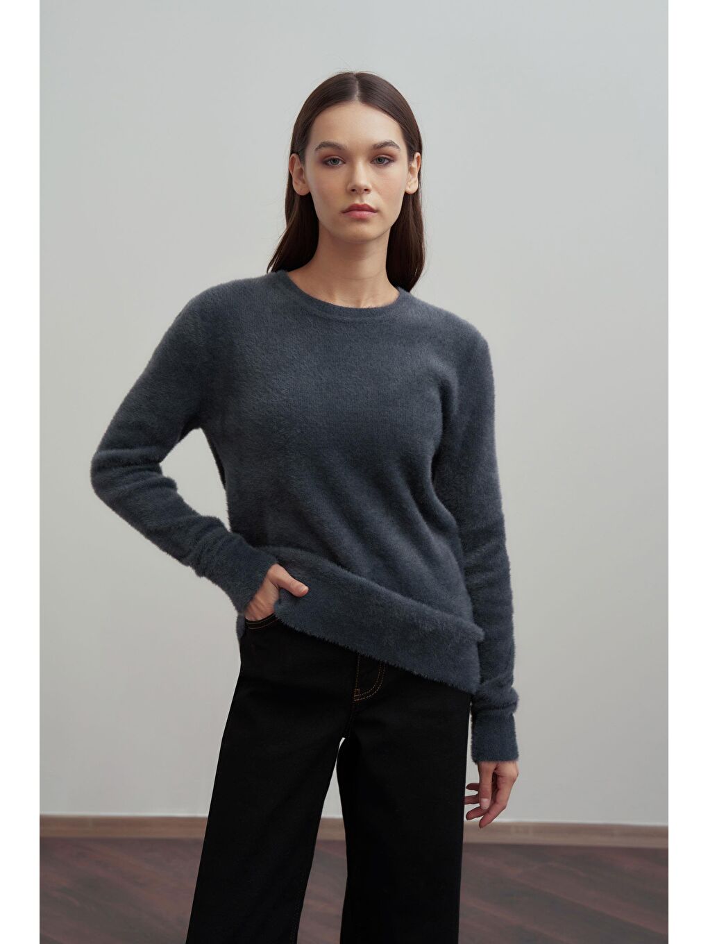 Gri-Yumuşak Dokulu Kazak