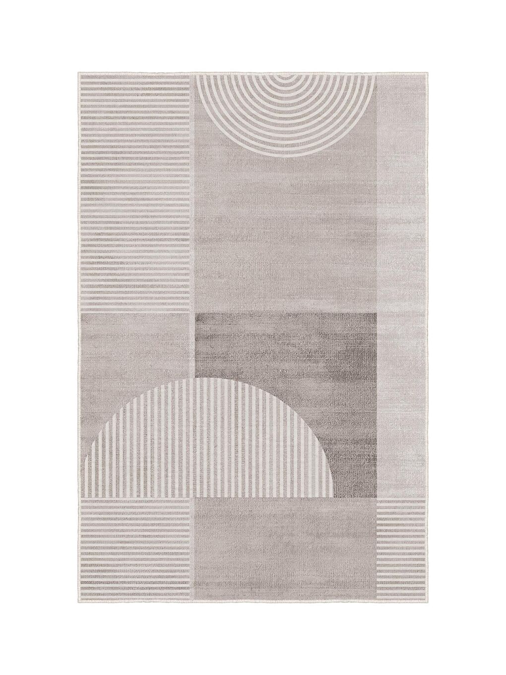 Bej Özel Tasarım, Kaymaz Taban, İnce, Yıkanabilir, Modern Halı WOOKECE1486 180x280-3