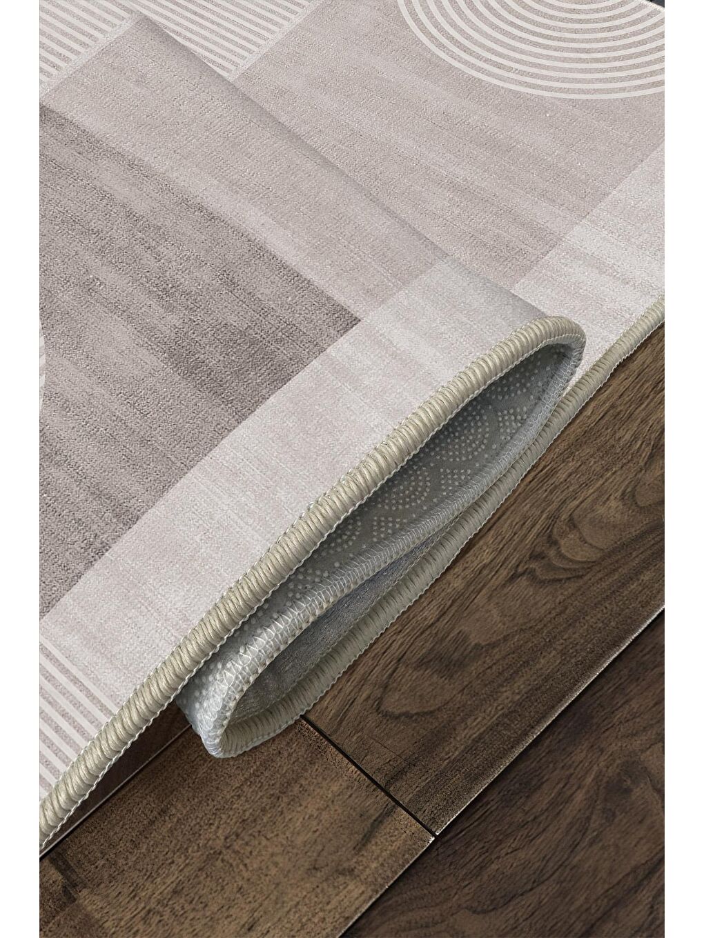 Bej Özel Tasarım, Kaymaz Taban, İnce, Yıkanabilir, Modern Halı WOOKECE1486 180x280-4