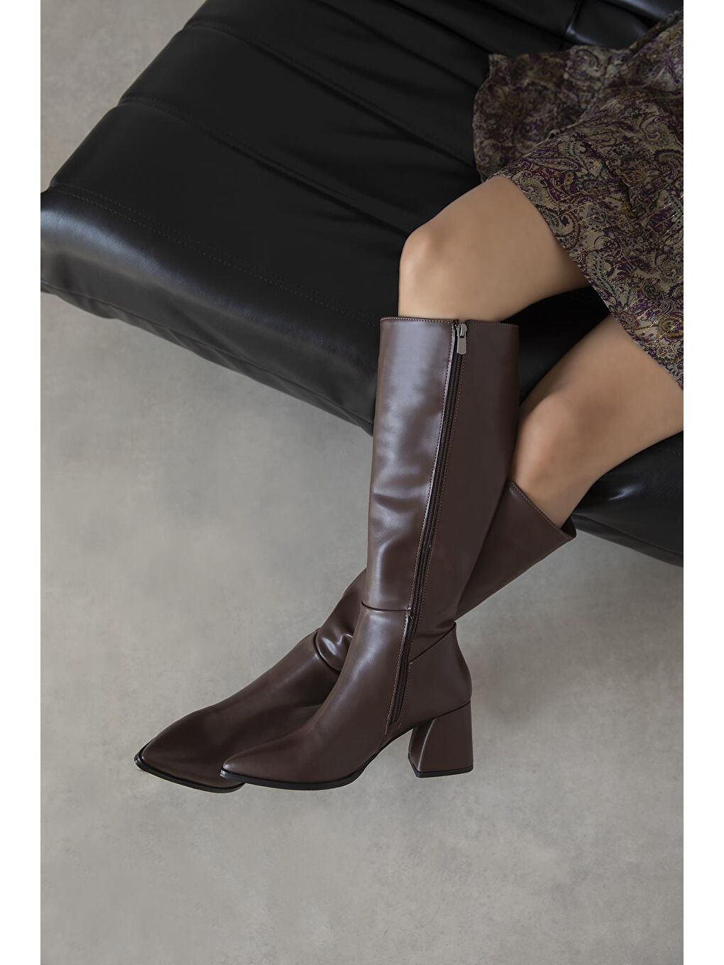 Kahverengi Kamilla Kadın  Deri Çizme Kahve-1