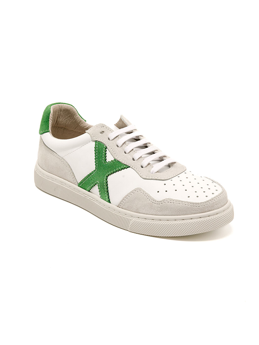 Kadın Sneaker ( Günlük) RC-25Y-006-M44 Beyaz Cilt-Yeşil Süet-1