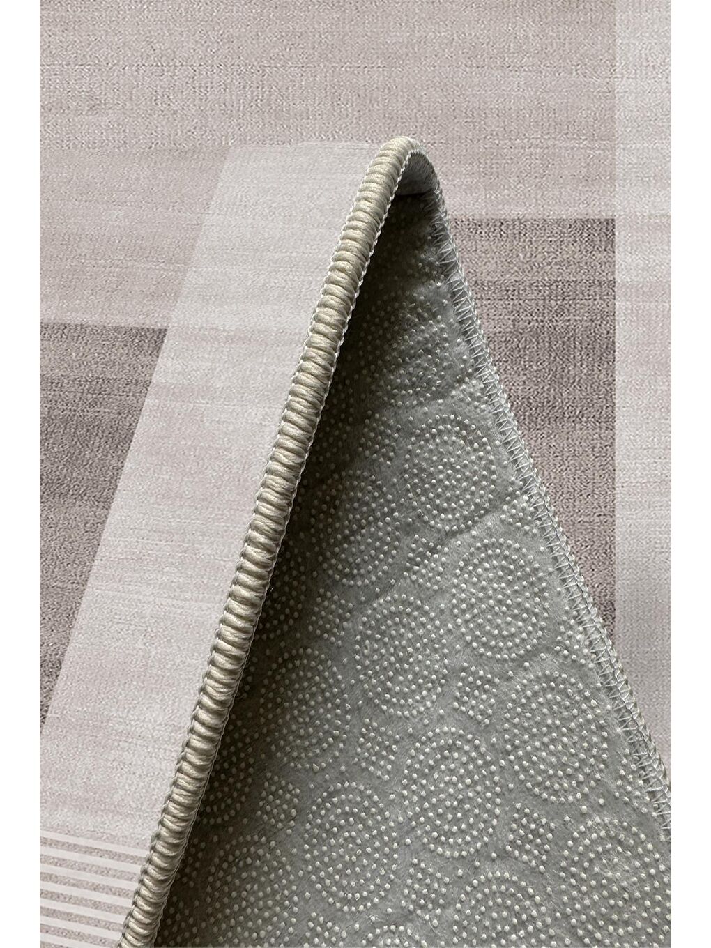 Bej Özel Tasarım, Kaymaz Taban, İnce, Yıkanabilir, Modern Halı WOOKECE1486 180x280-5