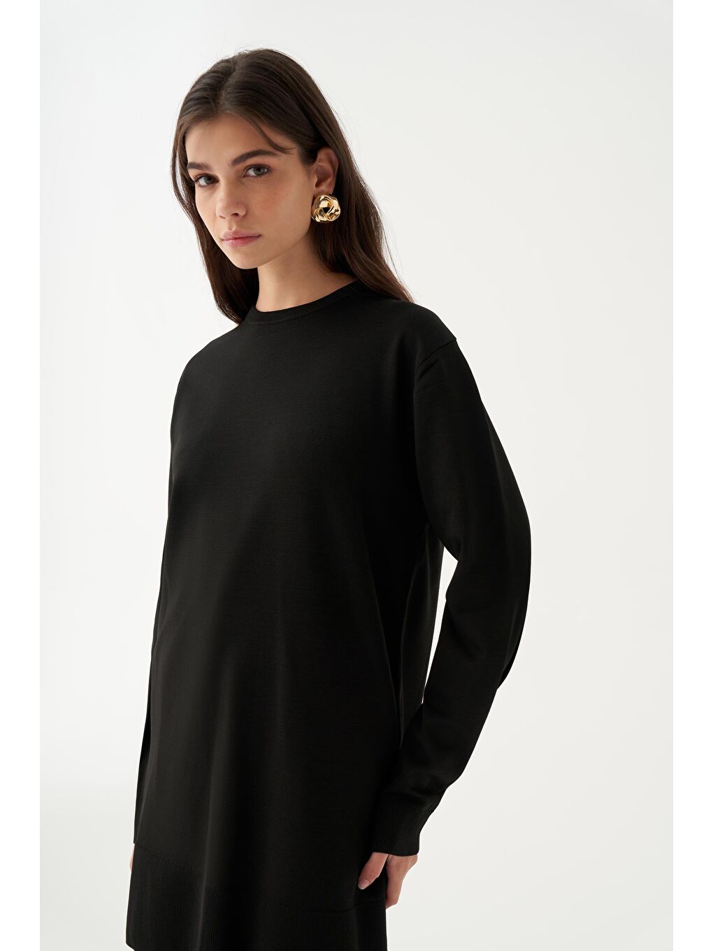 Siyah-Ribana Detaylı Kazak-3