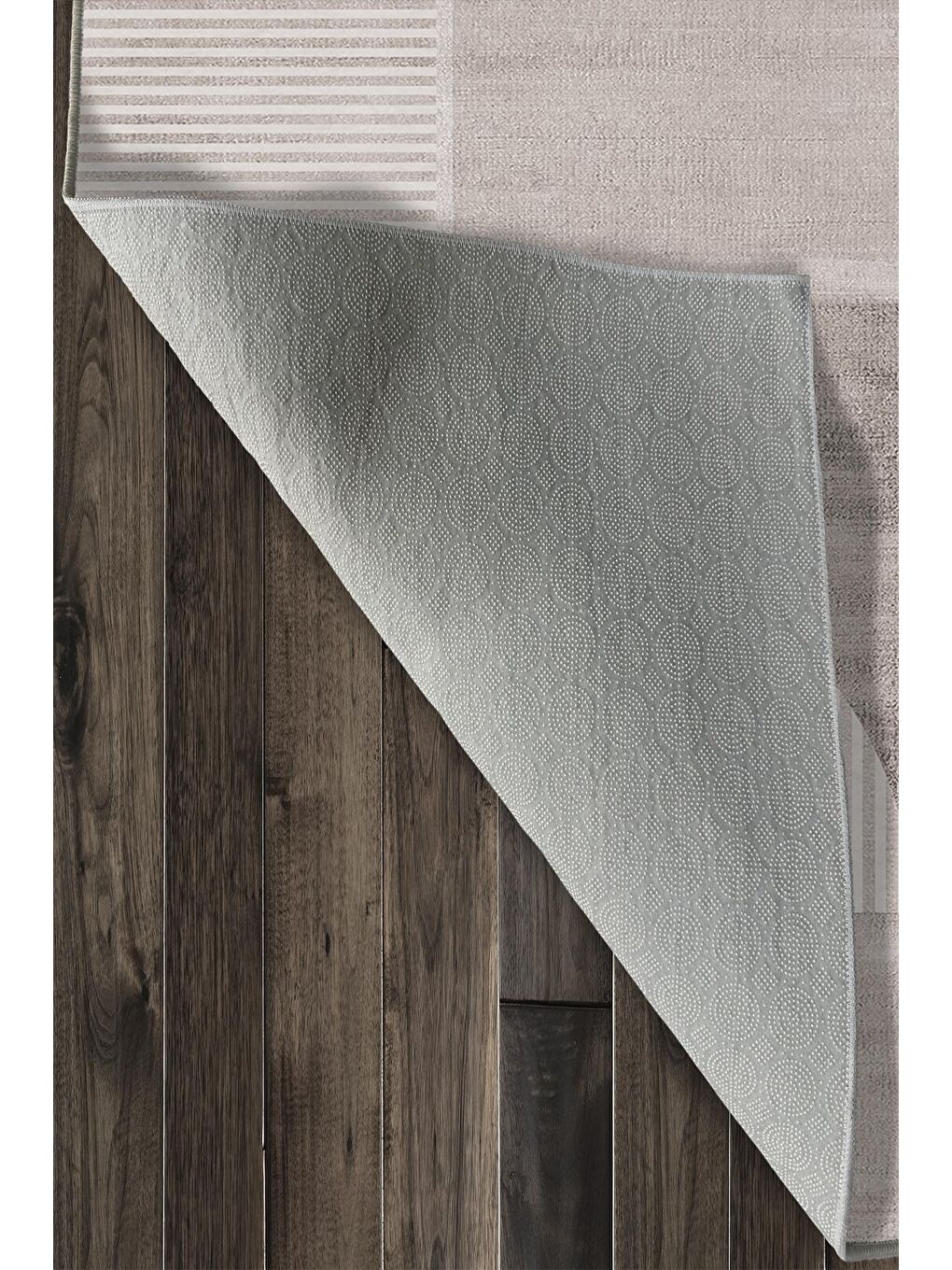 Bej Özel Tasarım, Kaymaz Taban, İnce, Yıkanabilir, Modern Halı WOOKECE1486 180x280-6