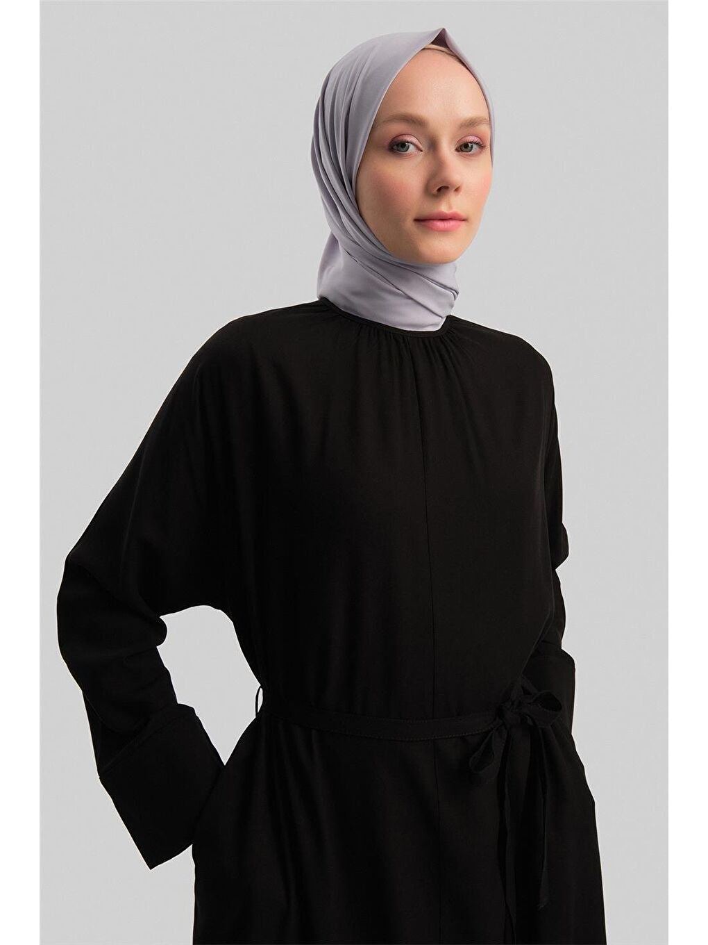 Kolu Bütün Viskon Lyocell Elbise 24Y9821 Siyah