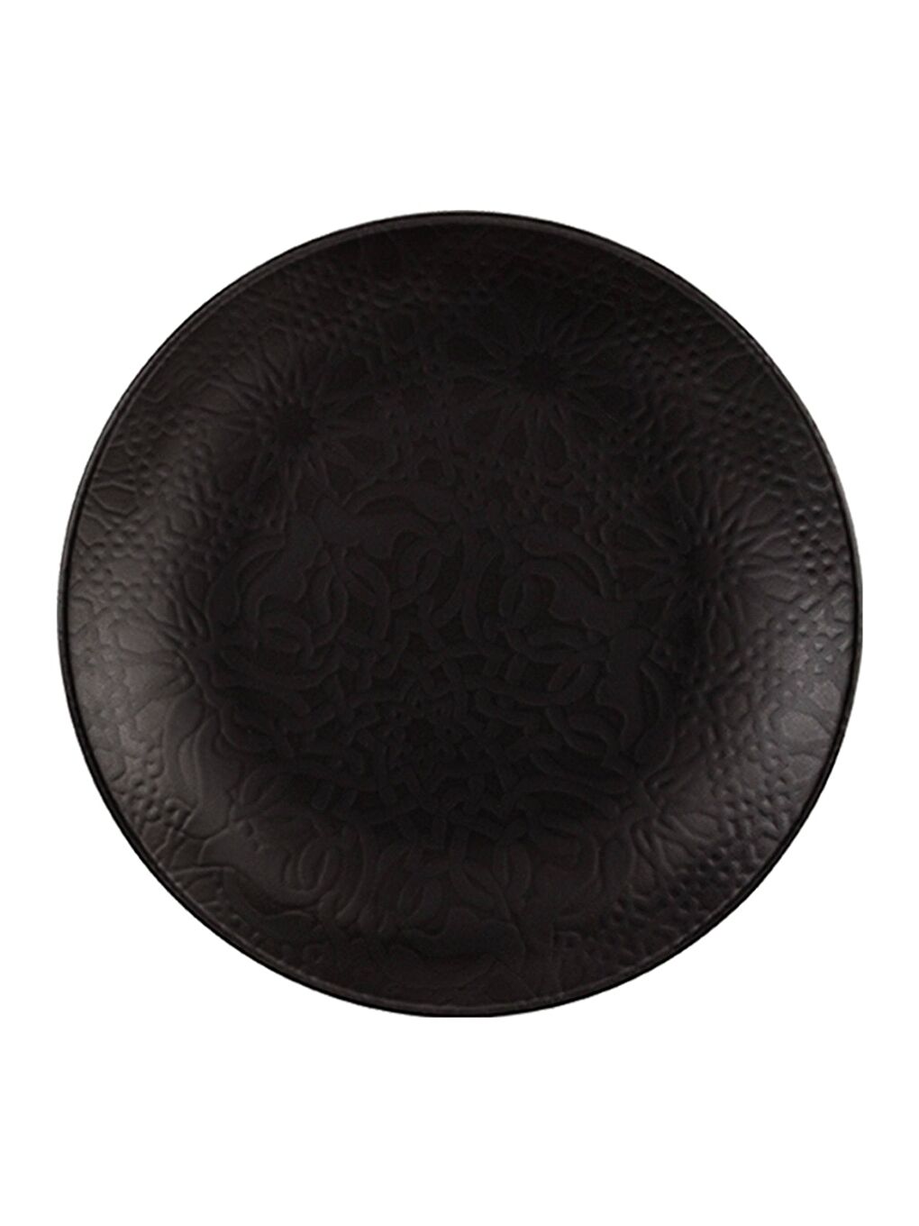 Ekru Ent Otel 27 cm Bone Servis Tabağı Siyah Mat-3