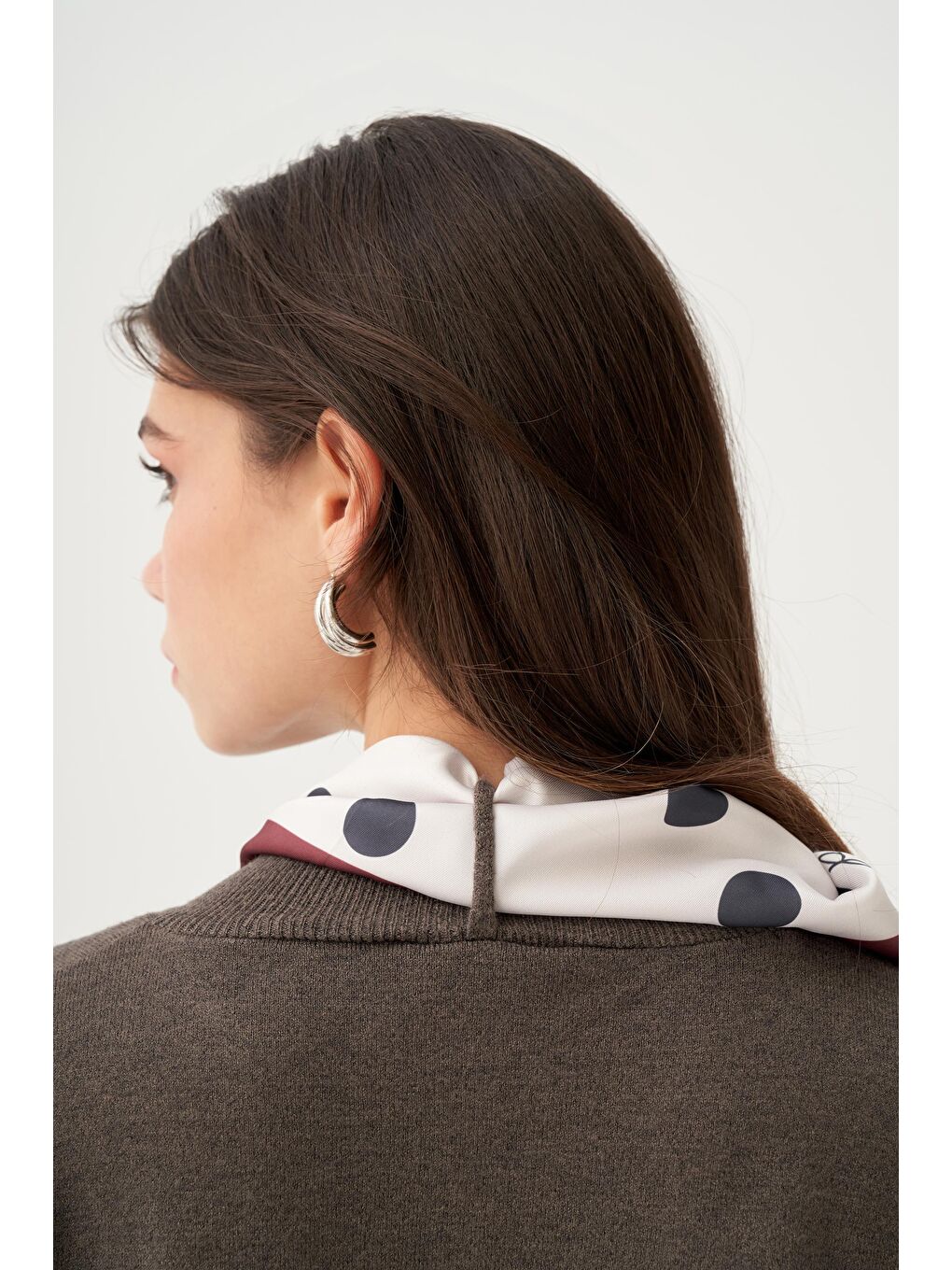 Antrasit-Etek Ucu Pis Kıvırma Triko Kazak-5