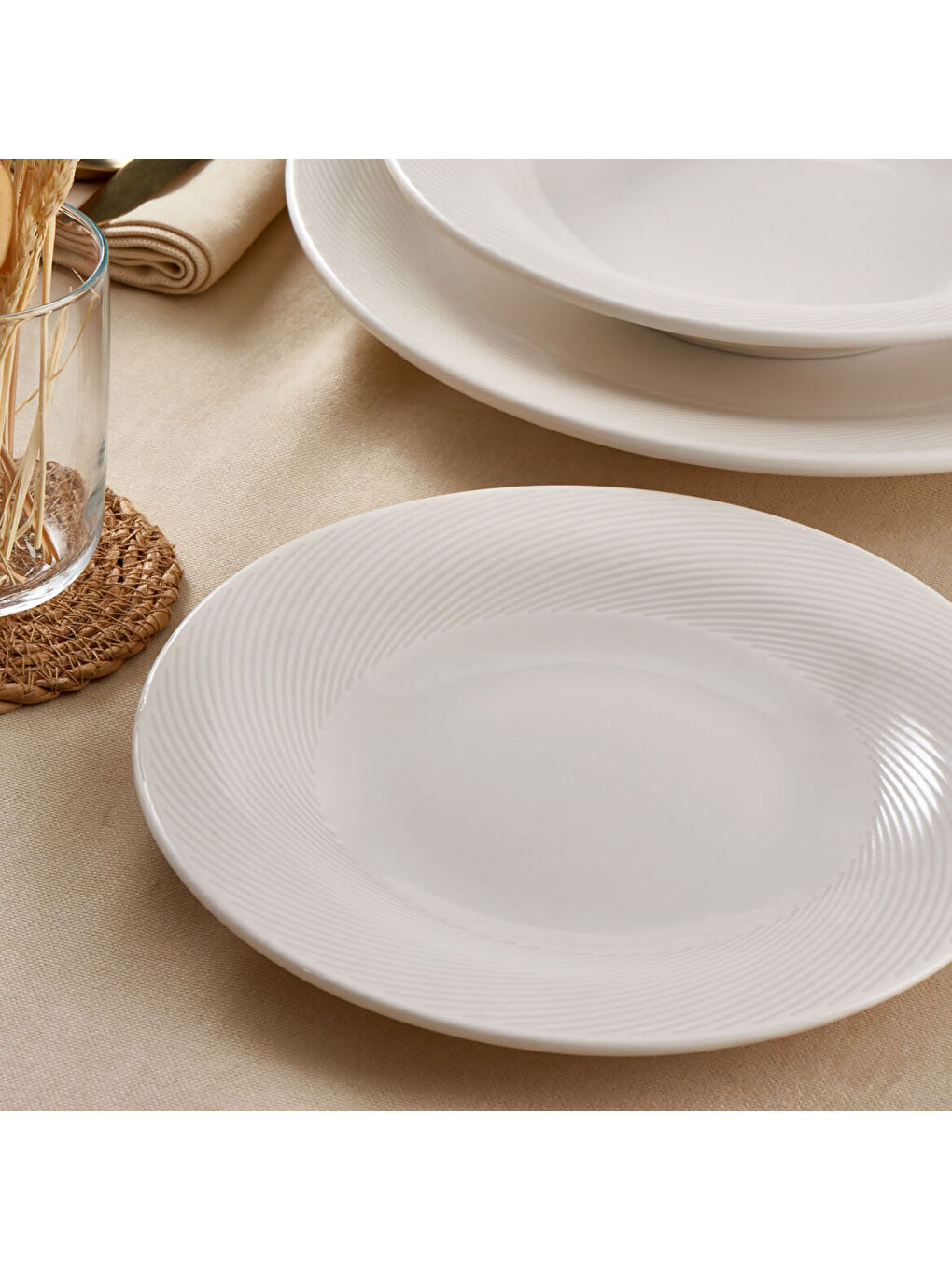 Ekru Selanik 6 Adet 17 cm Tatlı Tabağı-1