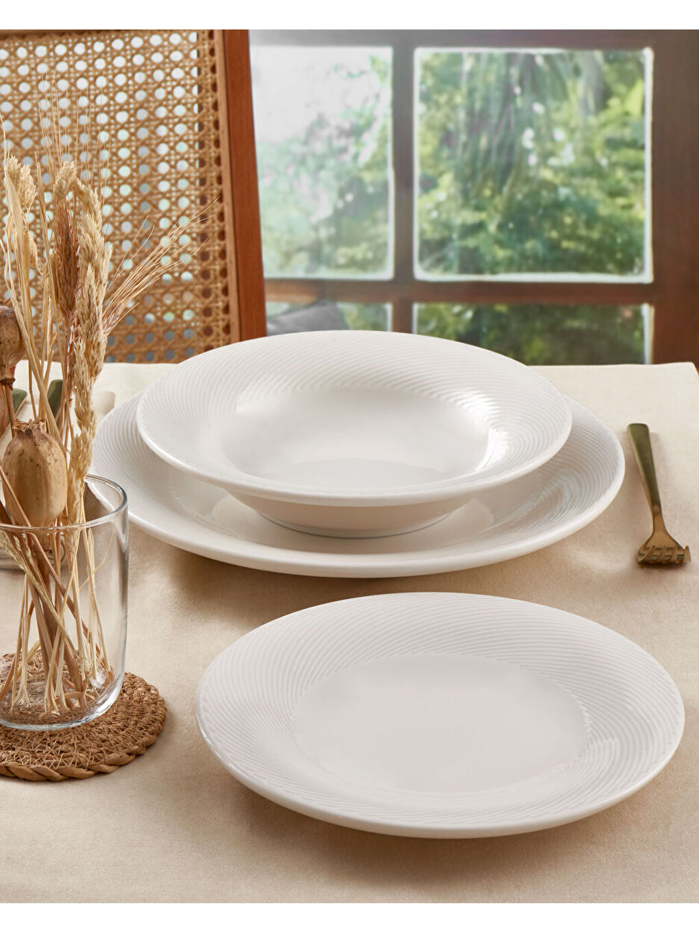 Ekru Selanik 6 Adet 17 cm Tatlı Tabağı-1