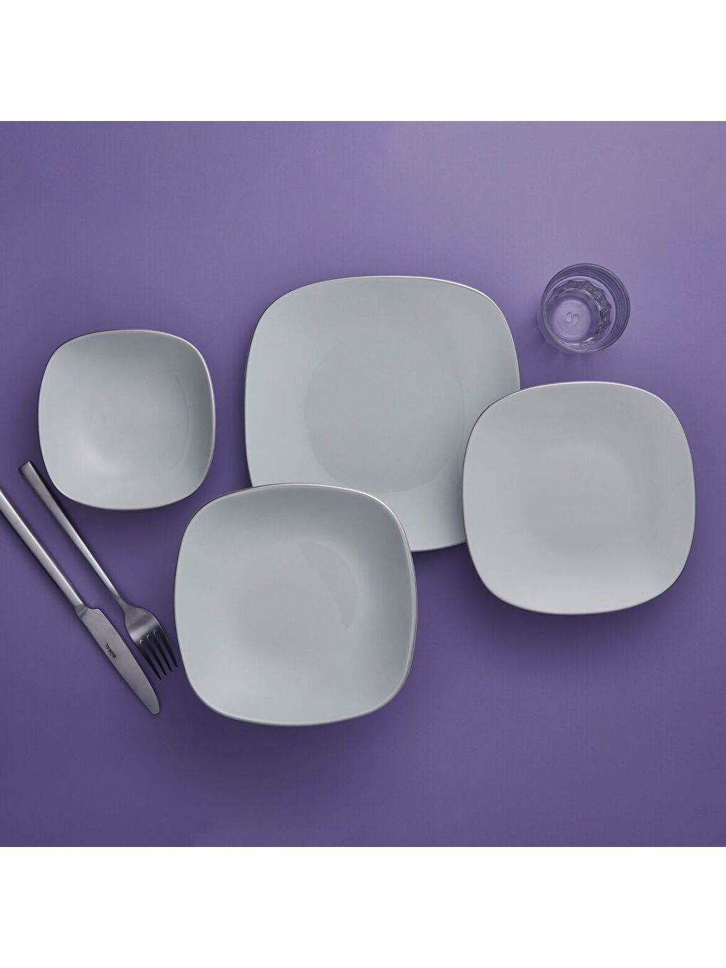 Ekru Mimoza 24 Parça 6 Kişilik Yemek Takımı Pırlanta-1