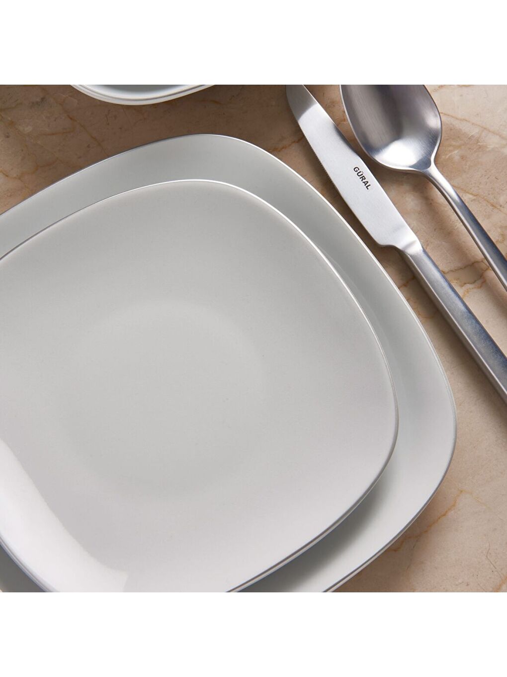 Ekru Mimoza 24 Parça 6 Kişilik Yemek Takımı Pırlanta-3