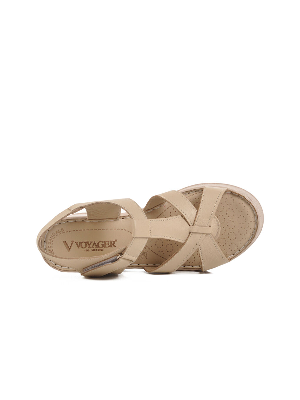 Bej Hakiki Deri Kadın Sandalet 9200 Z-3