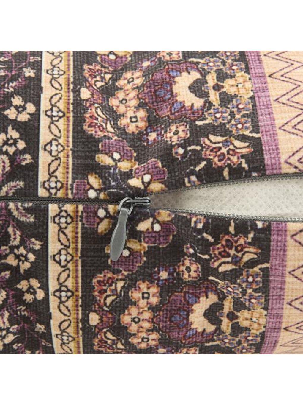 Karışık Soft Patchwork Desenli Kırlent - Renkli - 30x50 cm-3