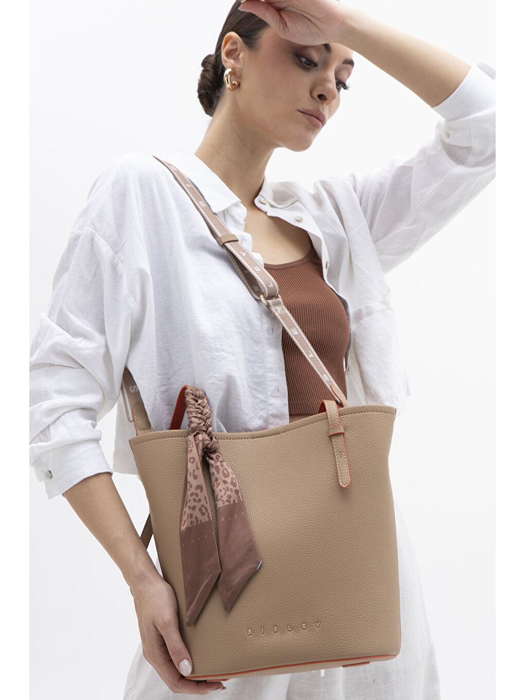 Sisley Kahverengi Kadin Kol Çantasi Camel SLY161 - 1