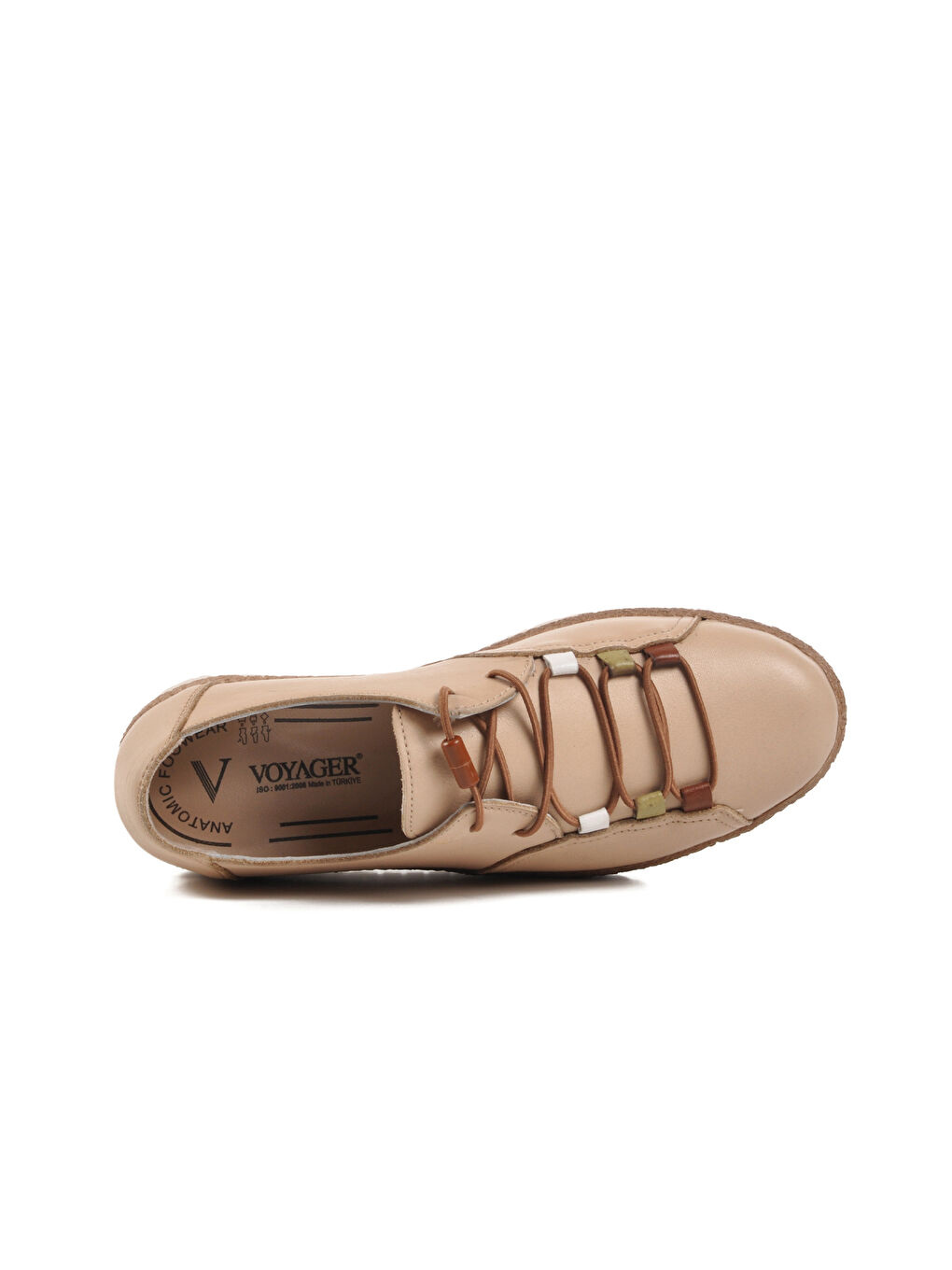 Bej Hakiki Deri Anatomik Kadın Casual Ayakkabı Z132 Z-3