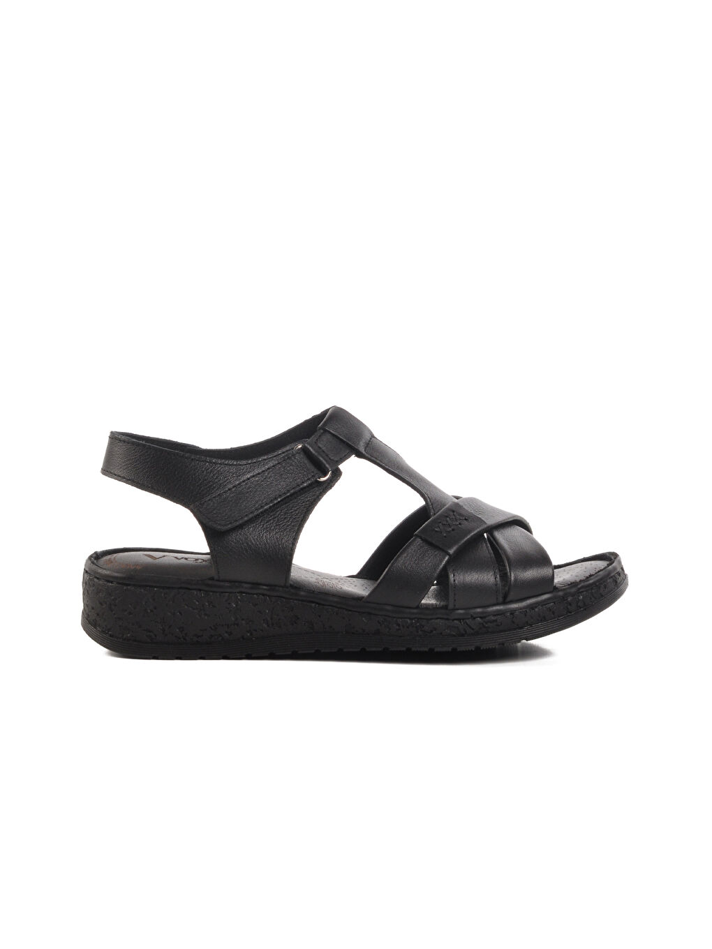 Siyah Hakiki Deri Kadın Sandalet 9216 Z