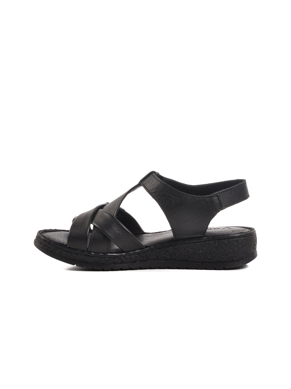 Siyah Hakiki Deri Kadın Sandalet 9216 Z-1