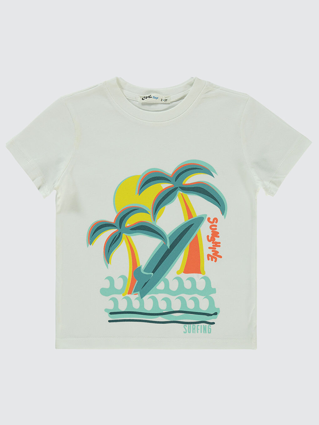 Boys Erkek Çocuk Tişört 2-5 Yaş Ekru