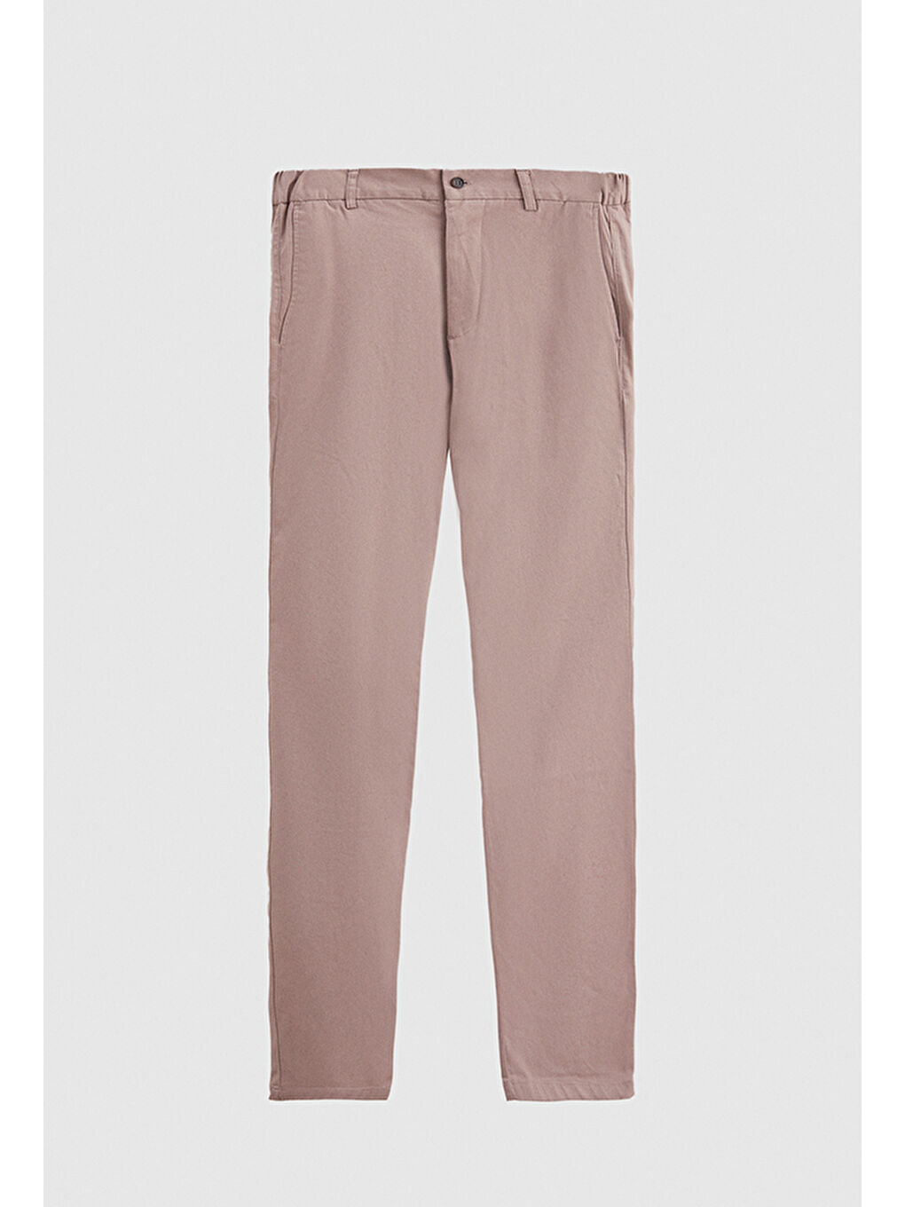 Slim Fit Bej Armürlü Yan Beli Lastikli Esnek Elastanlı Yandan Cepli Chino Pantolon-3