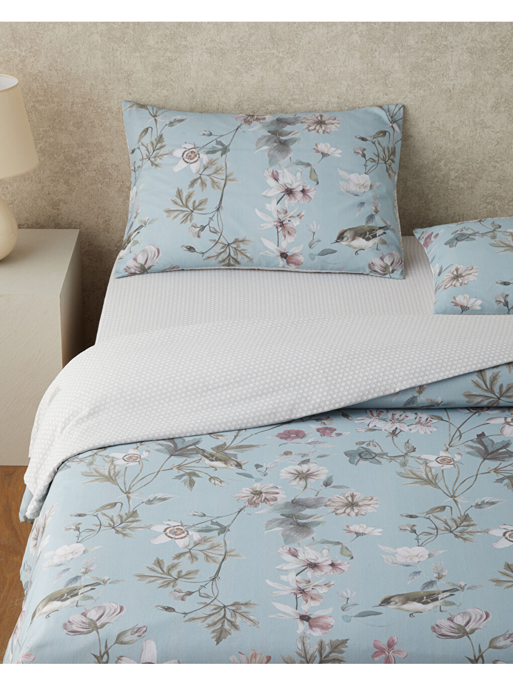 Sarı Whispers Dijital Baskılı Kolay Ütülenir  Çift Kişilik Nevresim Takımı 200x220 cm Seledon-1