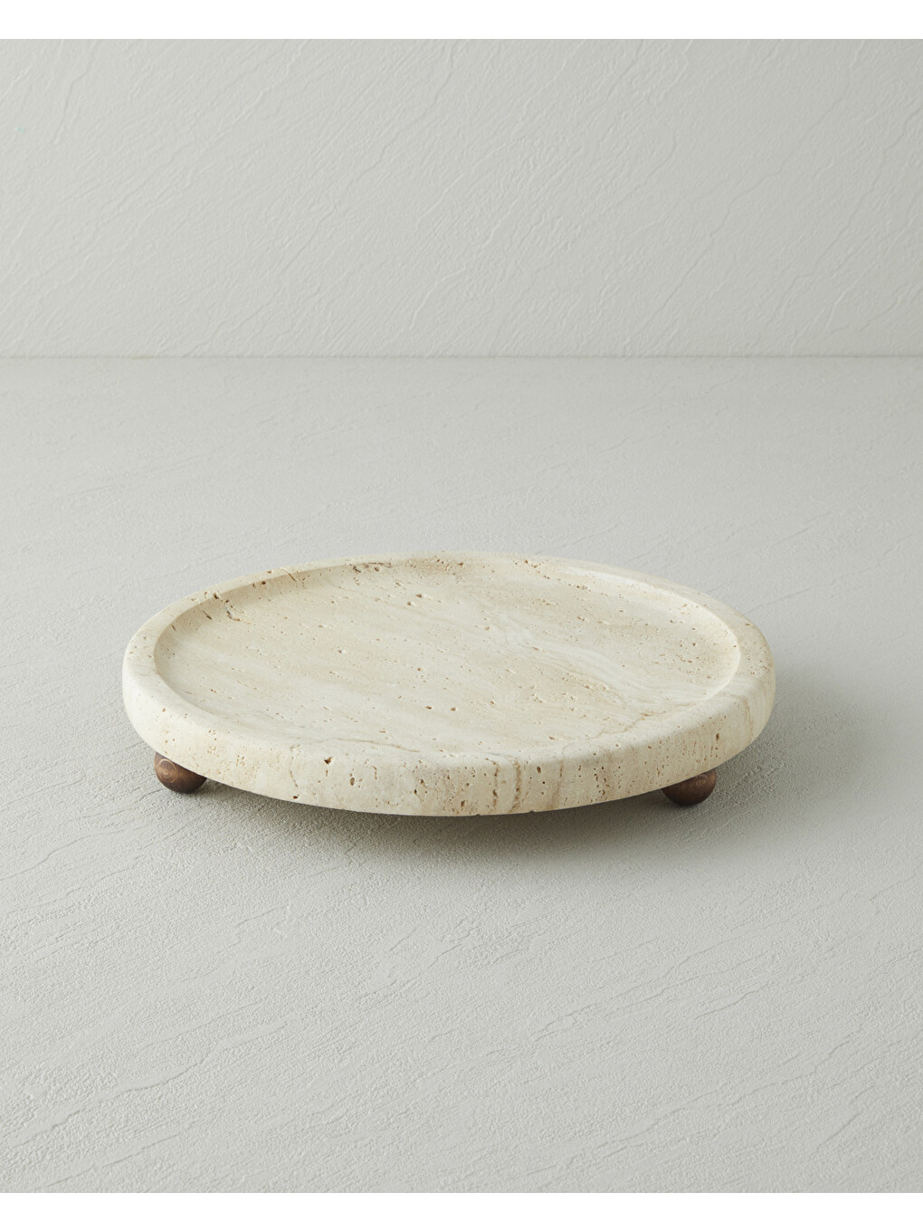 Bej Slate Traverten Kek Standı 25 Cm Natural