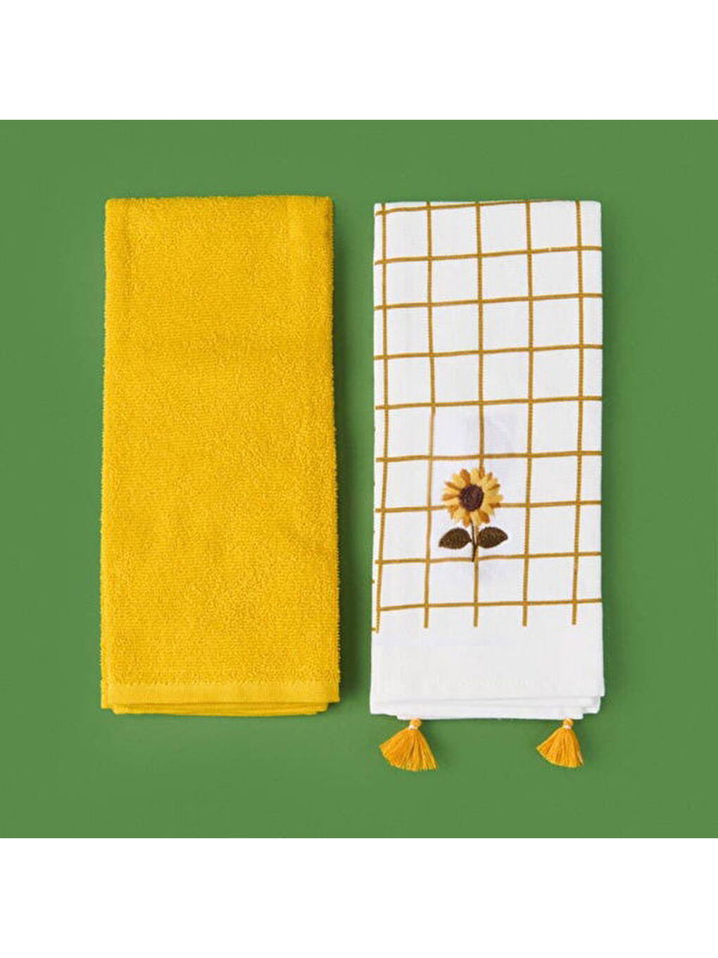 Karışık Soft Ayçiçeği 2'li Mutfak Havlusu - Renkli - 40x60 cm-4