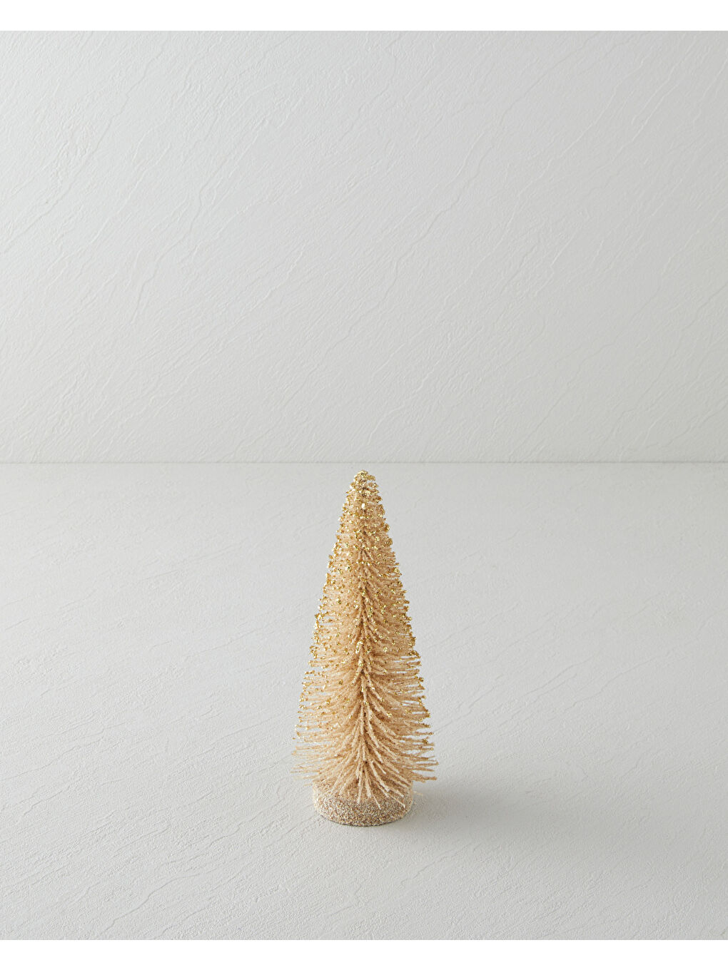 Bej Yılbaşı Ağacı Dekoratif Obje 20 cm-1