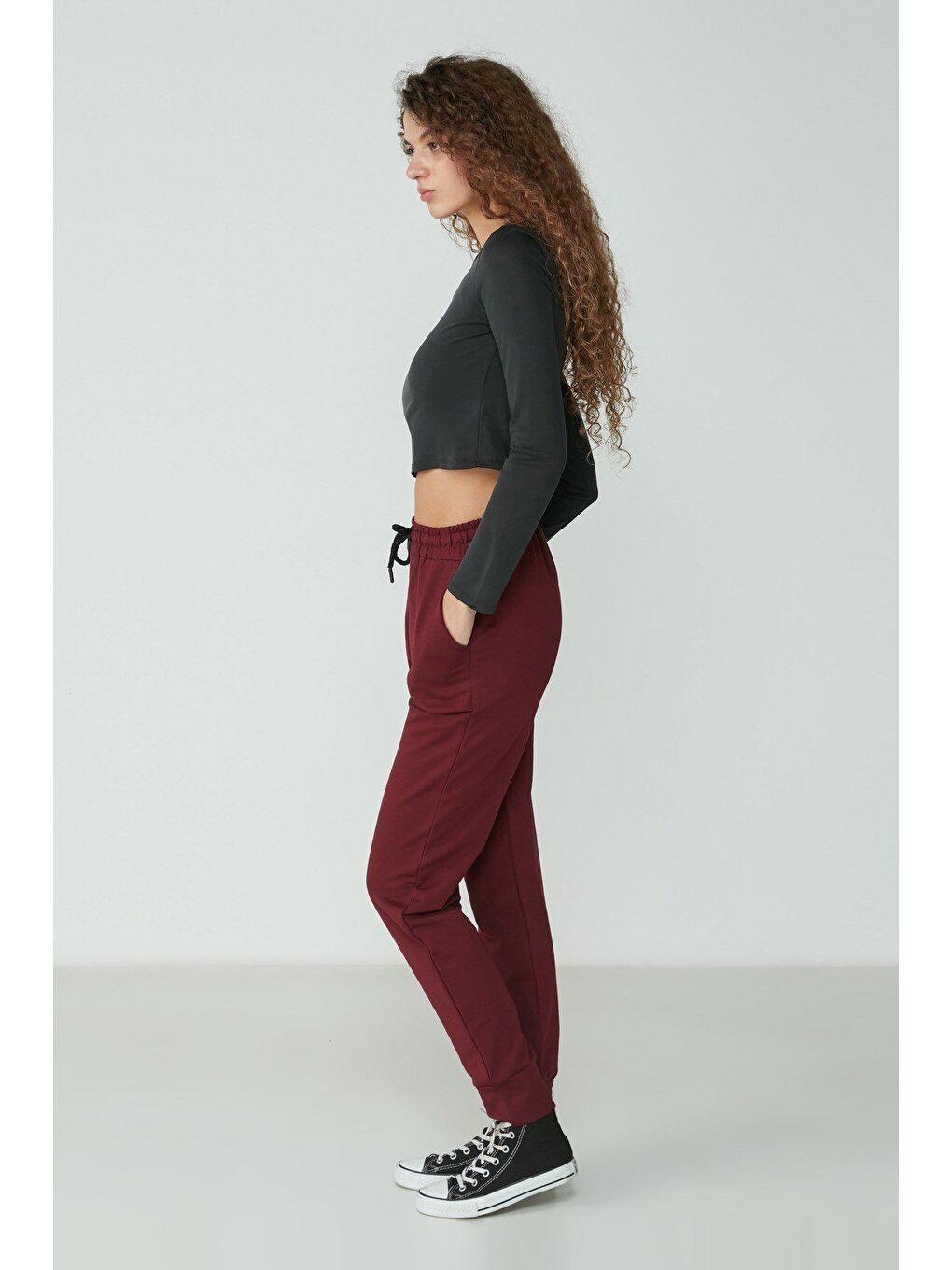 C&City Bordo Jogger Manşet Spor Eşofman Altı 735 Bordo - 2