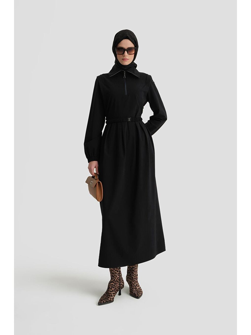 Tokalı Ve Fermuarlı Spor Elbise 24K9910 Lacivert-2