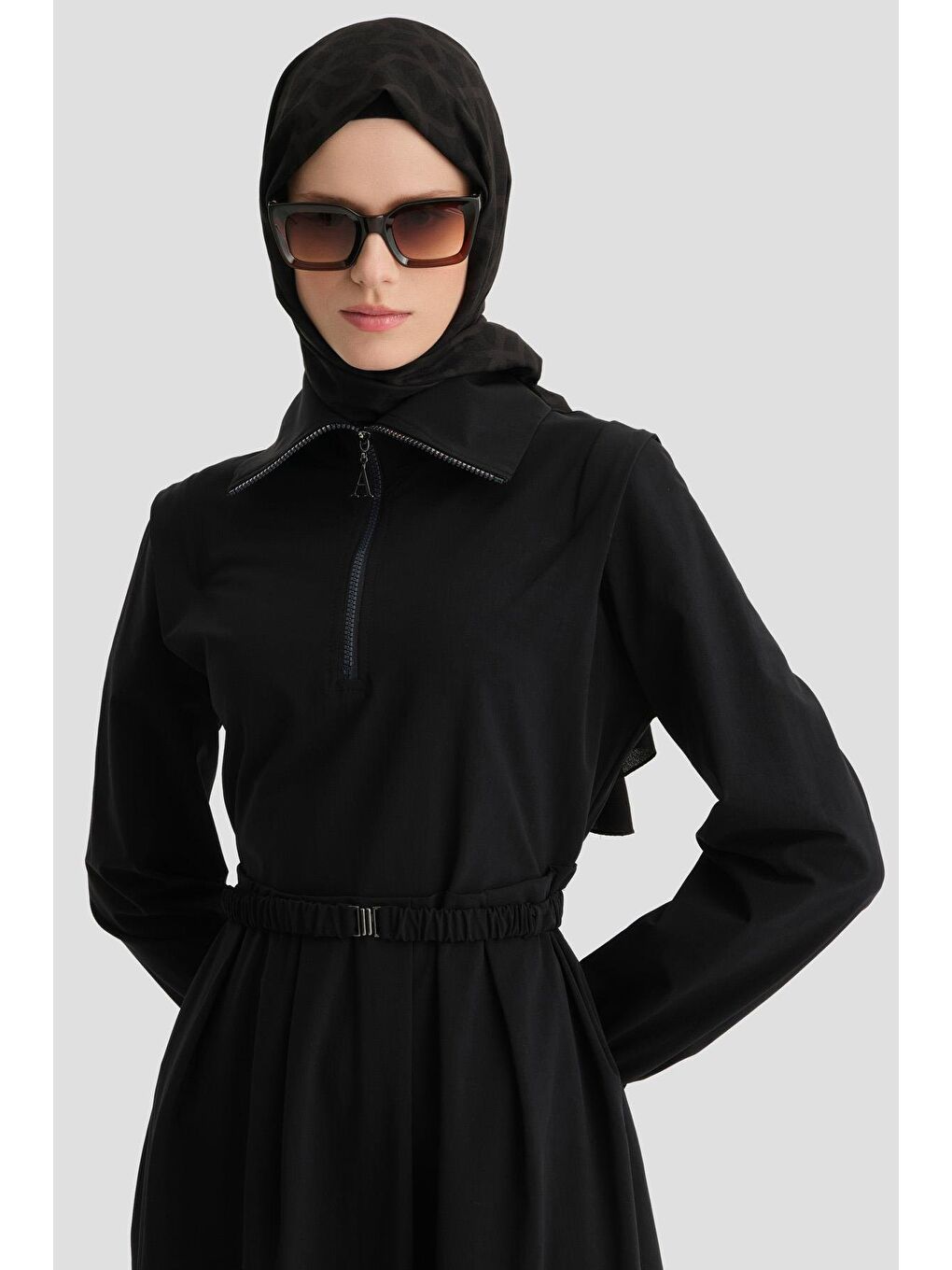 Tokalı Ve Fermuarlı Spor Elbise 24K9910 Lacivert-3