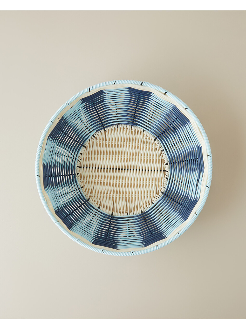 Coastlinear Plastik Sunumluk 30 Cm Mavi - Krem-2