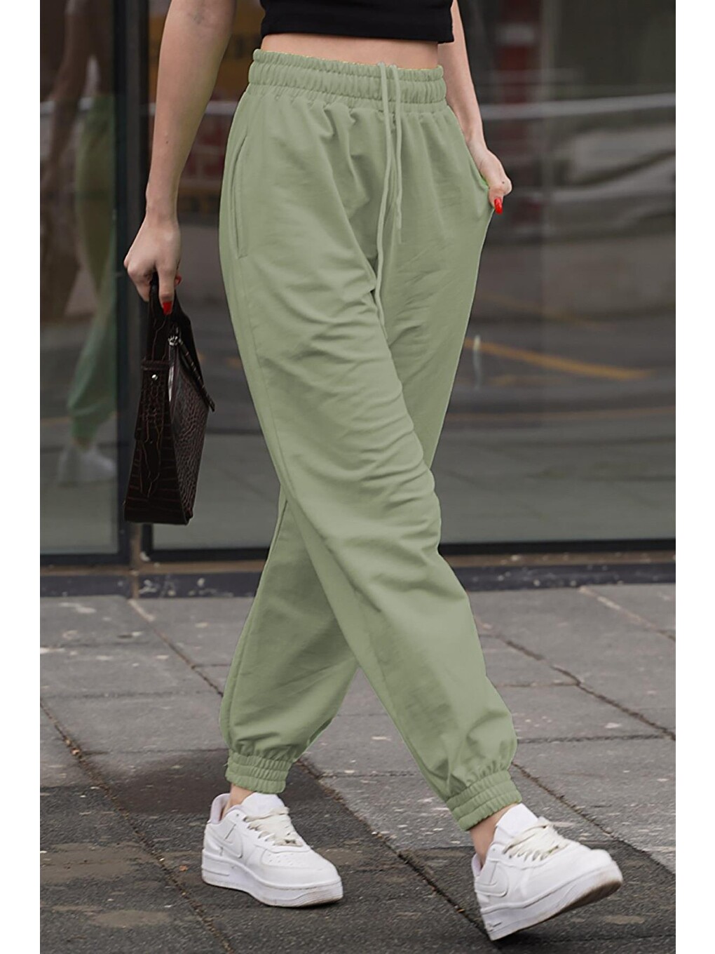 Mint Yeşili Comfort Fit Basic Eşofman Altı Mg1635