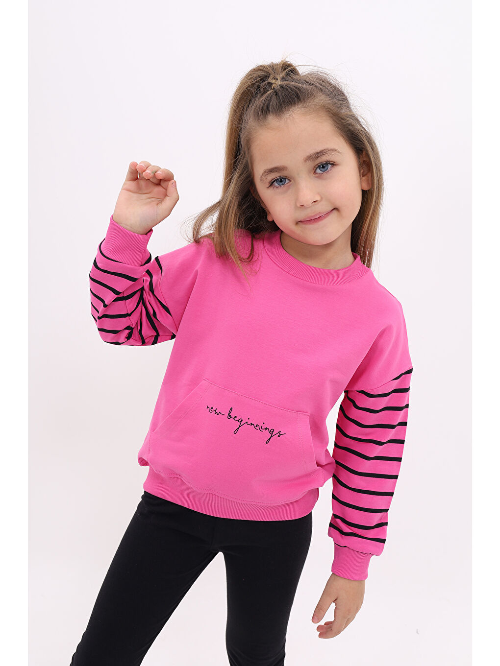 Toontoykids Fuşya Kız Çocuk Baskılı Sweatshirt