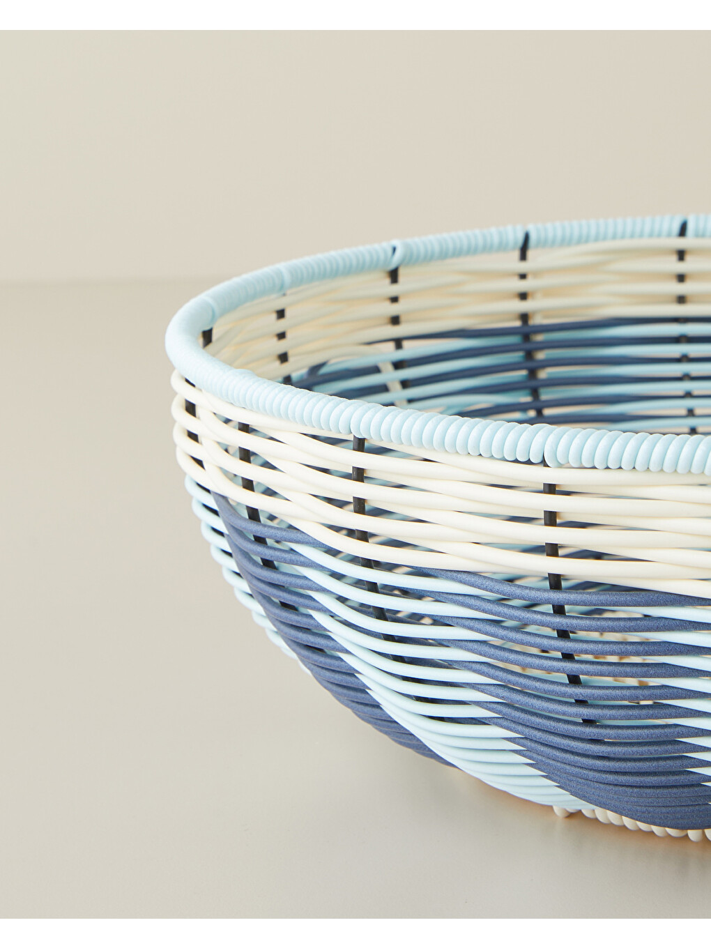 Coastlinear Plastik Sunumluk 30 Cm Mavi - Krem-3