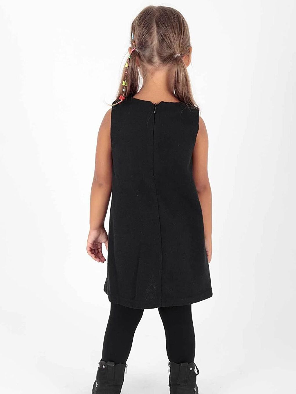 Siyah Ahenk Kids Ak520566 Kız Kedi Baskılı Elbise-2