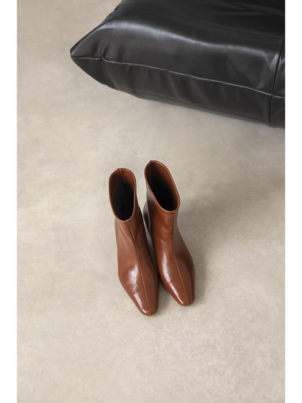 Kahverengi Viva Kadın Kırışık Deri Bot Taba-6