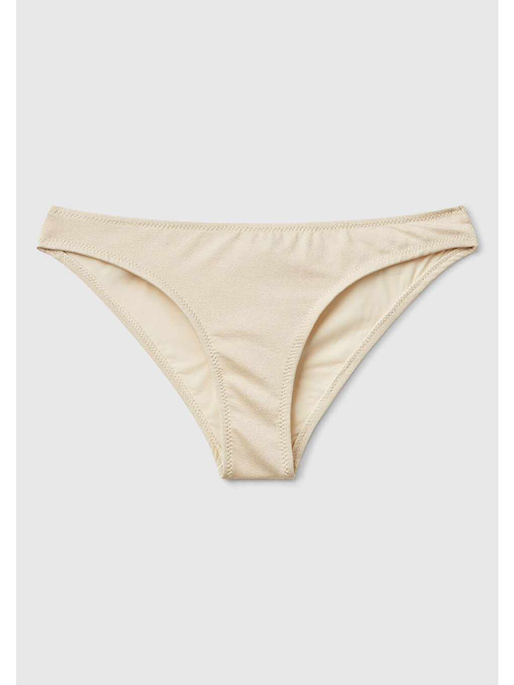 Kadın Bej Simli Klasik Kesim Normal Bel Bikini Altı