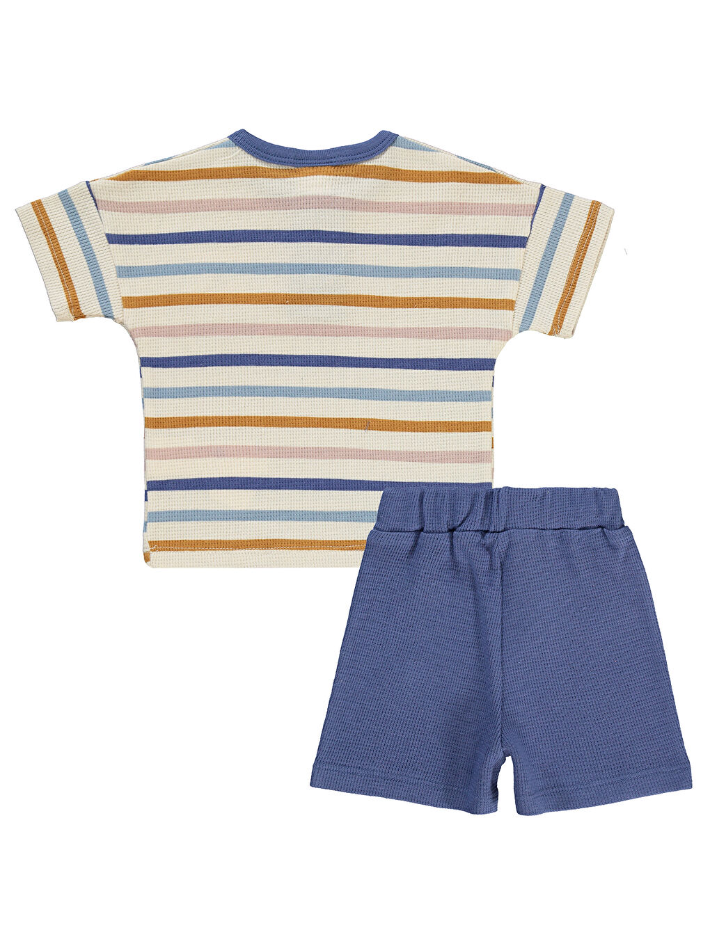 Bej Baby Erkek Bebek Şortlu Takım 6-18 Ay Fil Dişi-1