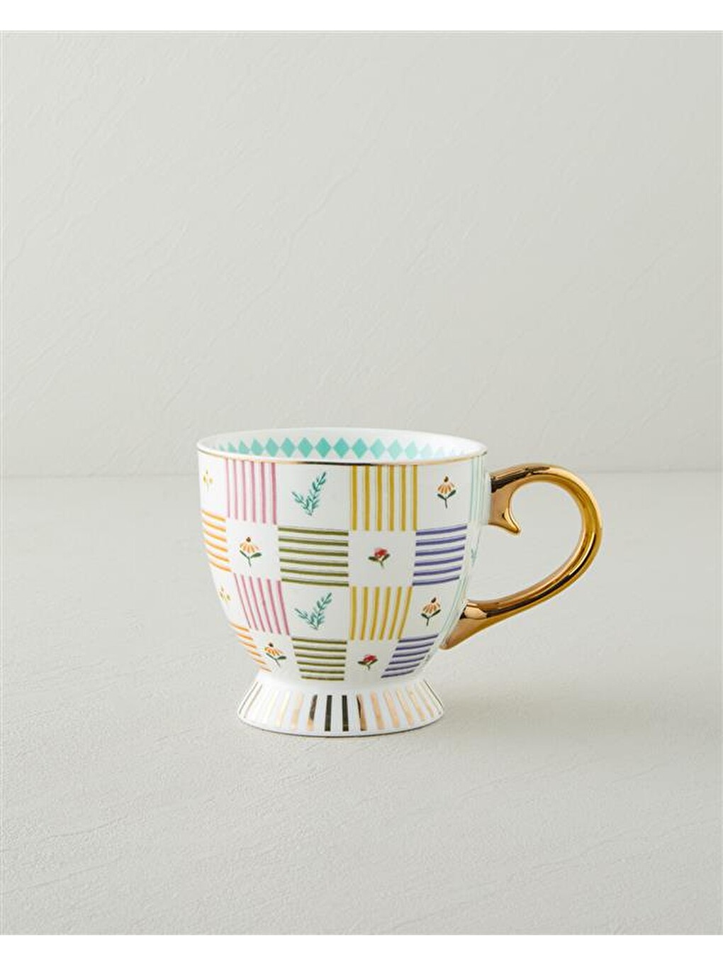 Beyaz Bright Ophelia New Bone China Kupa 460 Ml Renkli-1
