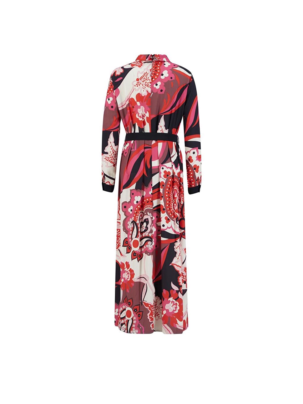 Karışık Piliseli Ve Desenli Elbise 24K9907 Kırmızı-7