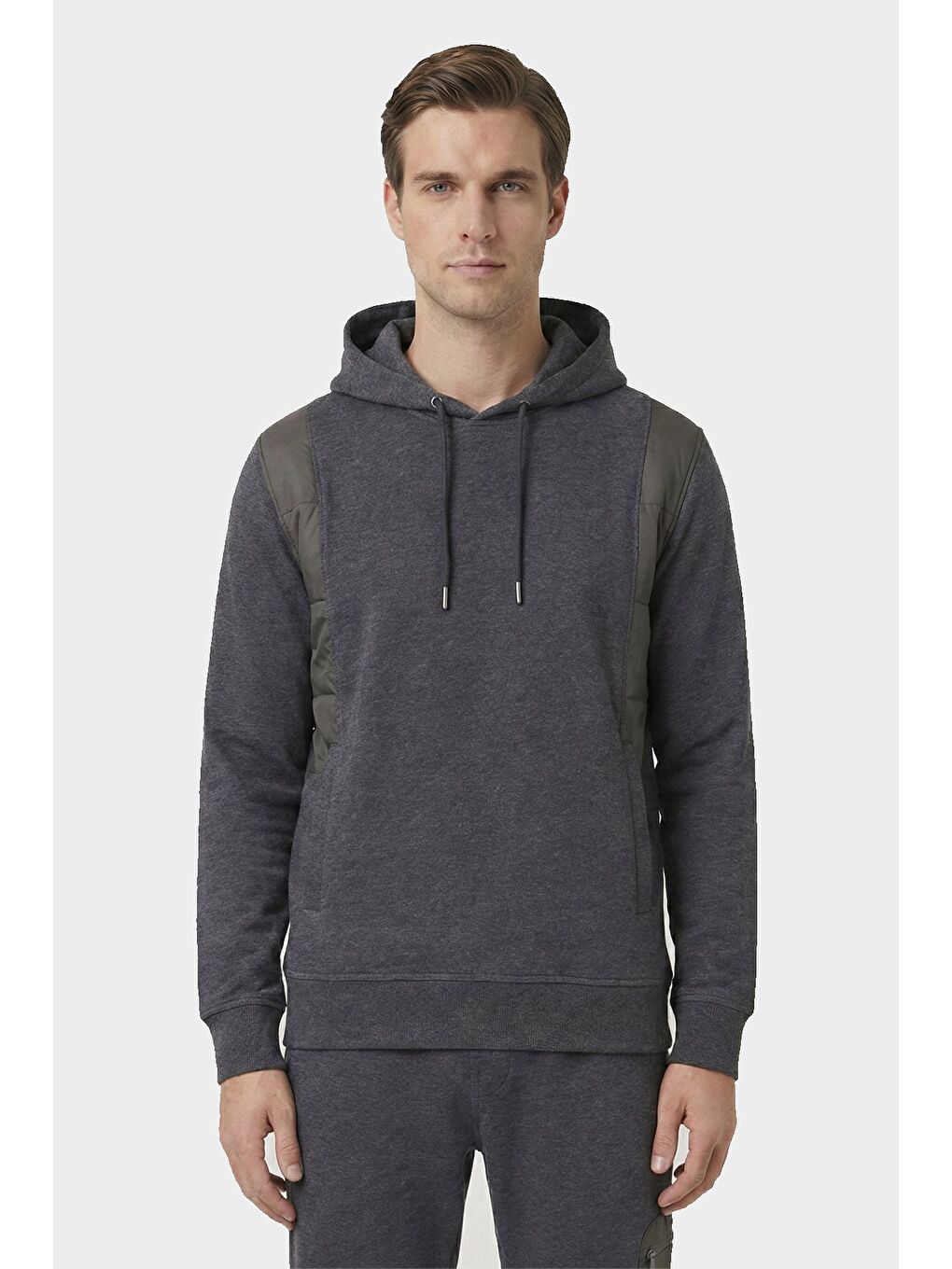 Antrasit Giotelli Erkek Pamuklu Kapüşonlu Fermuarlı Eşofman Takım Elbise