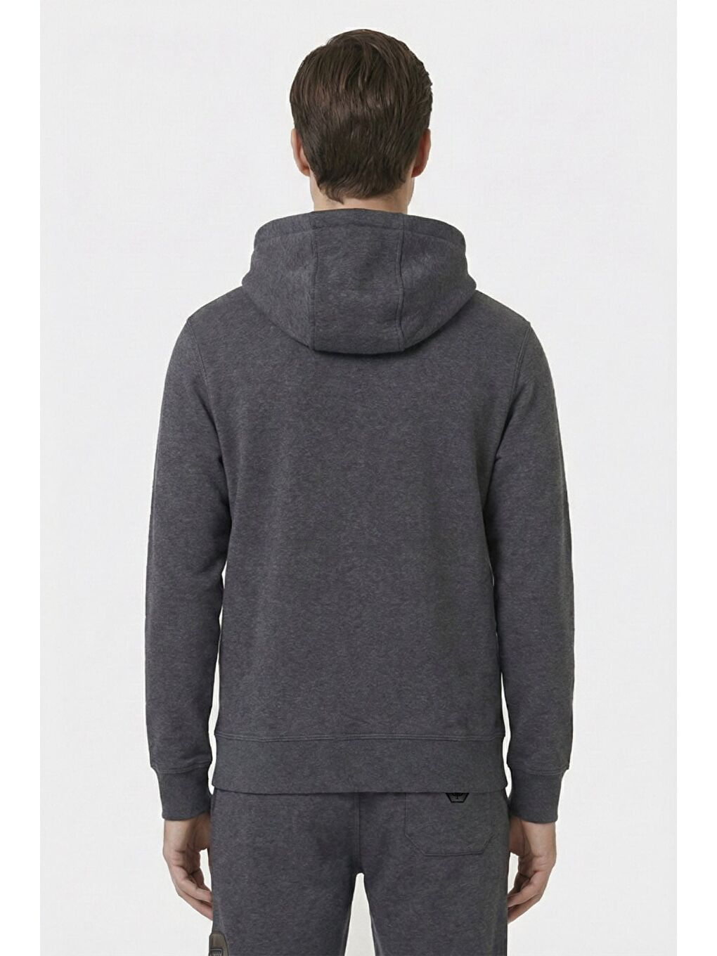 Antrasit Giotelli Erkek Pamuklu Kapüşonlu Fermuarlı Eşofman Takım Elbise-4