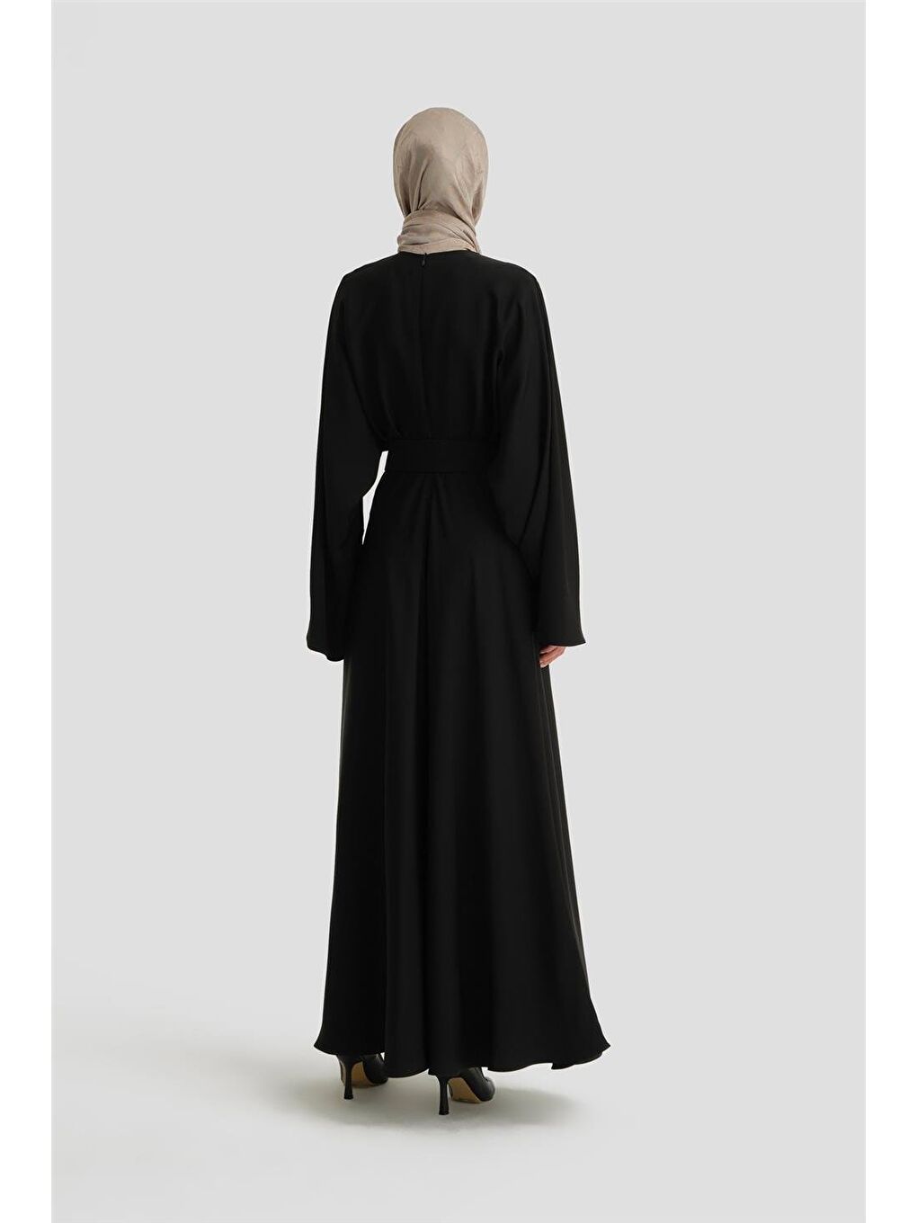 Kalın Kemerli Elbise 24K9905 Siyah-3
