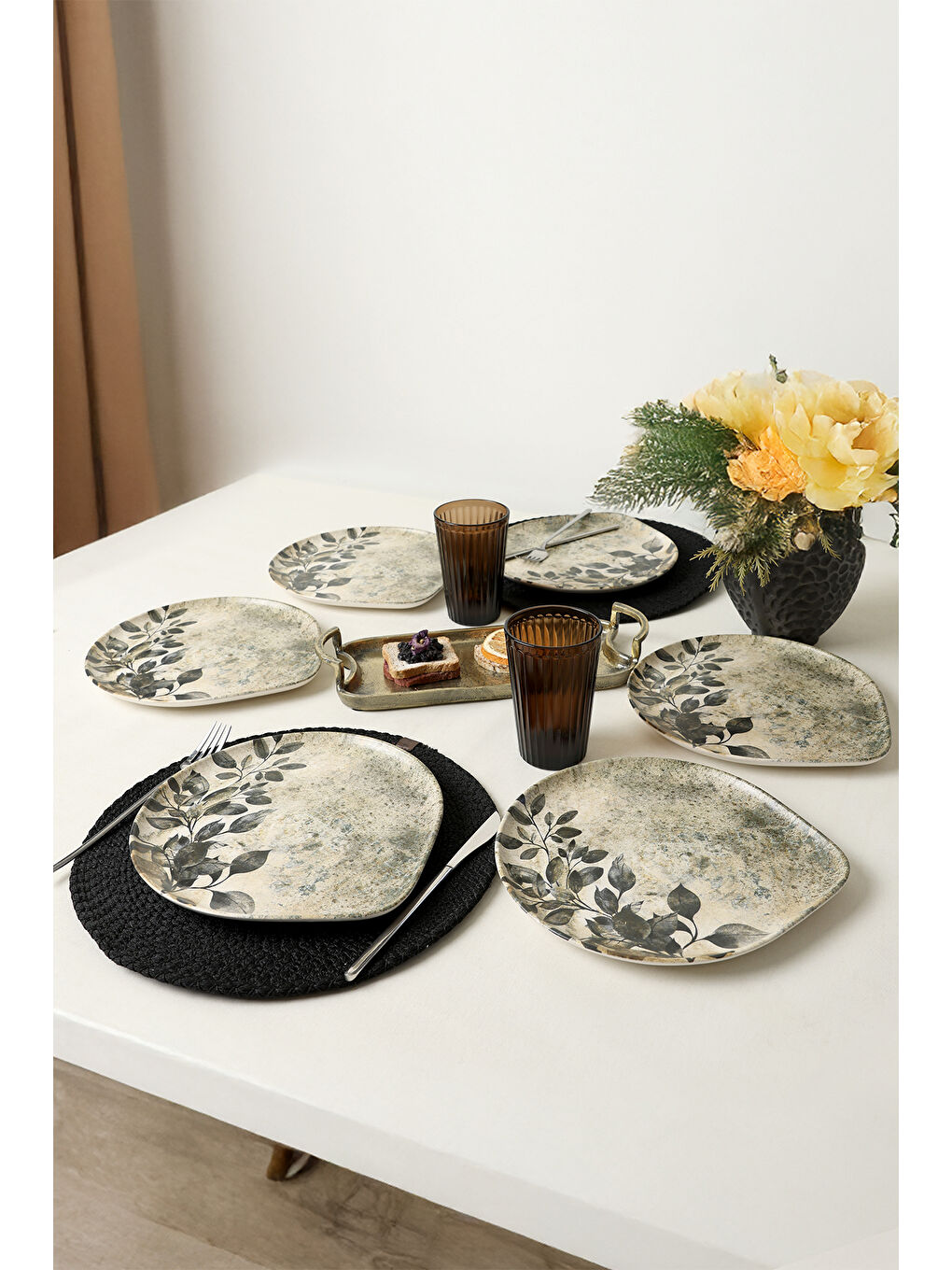 Karışık Forest Rustle Serenity Servis Tabağı 27 Cm 6 Adet-1