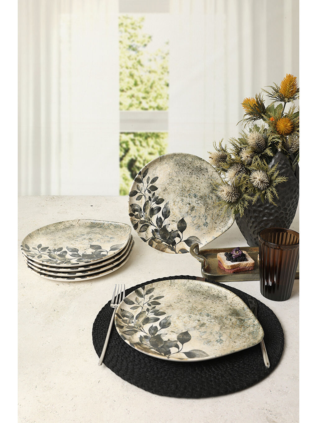 Karışık Forest Rustle Serenity Servis Tabağı 27 Cm 6 Adet-3