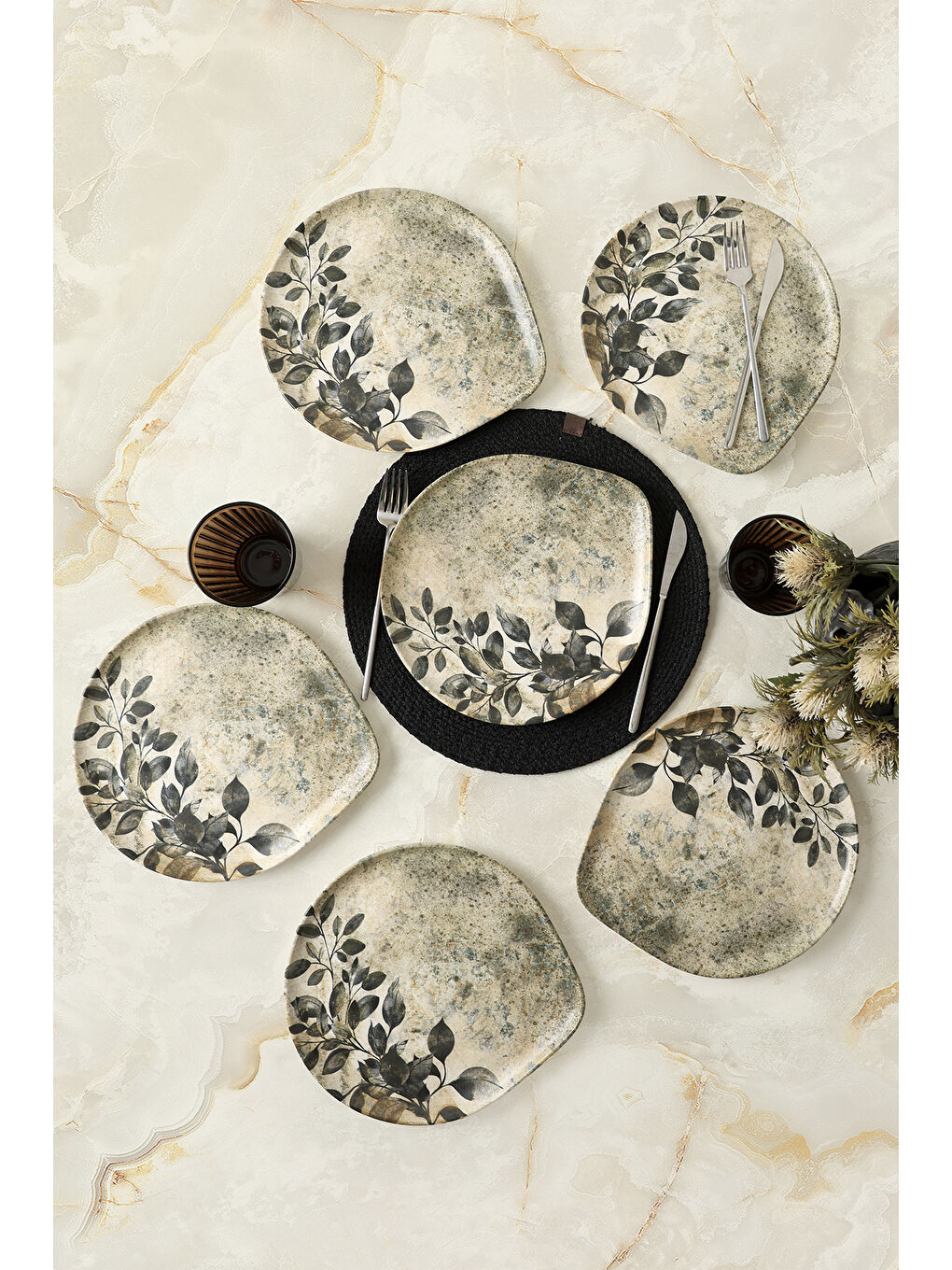 Karışık Forest Rustle Serenity Servis Tabağı 27 Cm 6 Adet-4