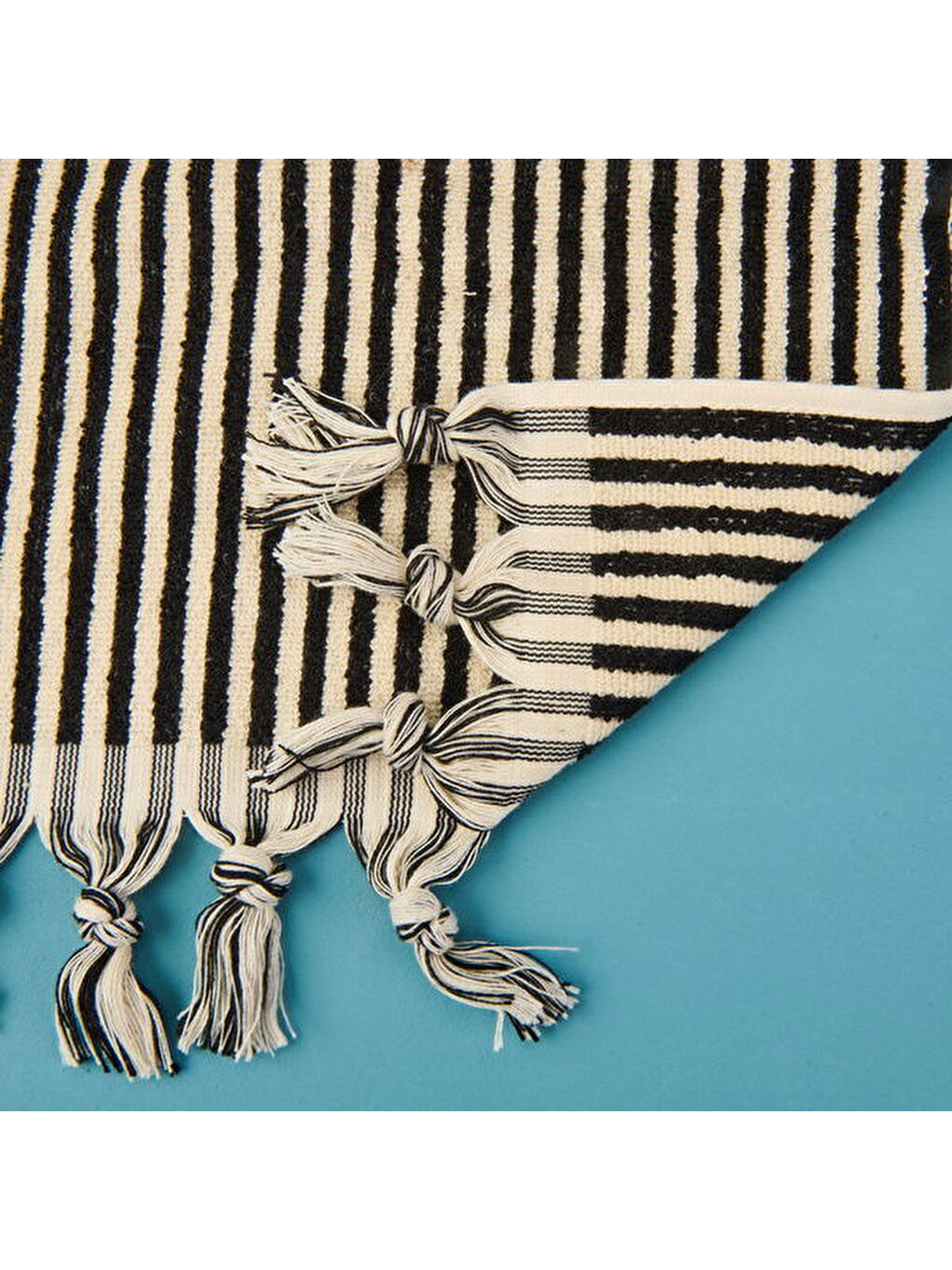 Lila Soft Helga 2'li Havlu Seti - Ekru / Siyah - 30x30 cm-2