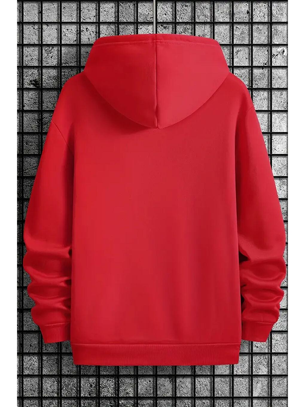 uyguntarz Kırmızı Milano Baskılı Oversize Sweatshirt - 1