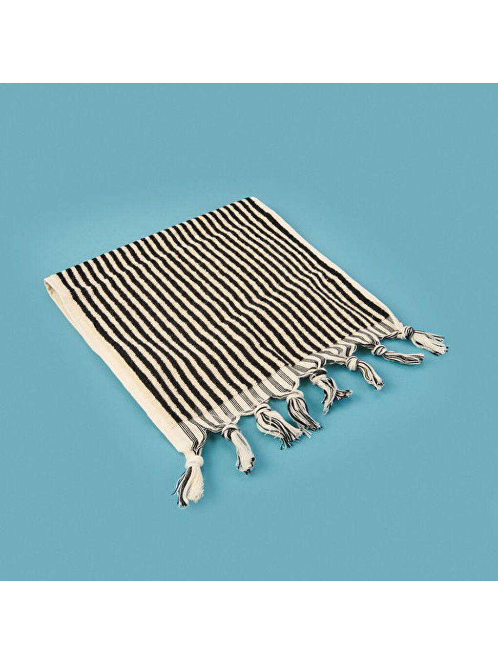 Lila Soft Helga El Havlusu - Ekru / Siyah - 30x50 cm-3